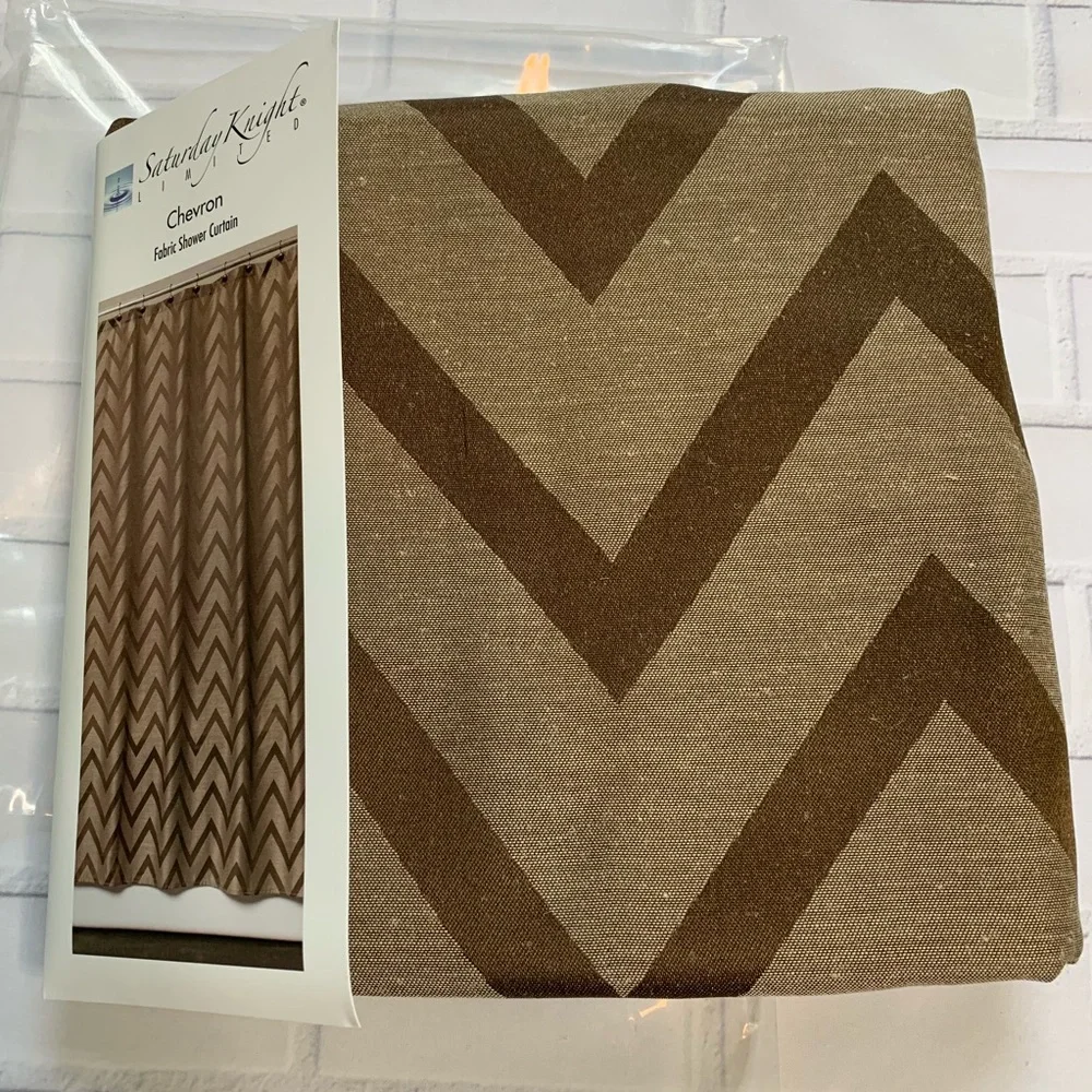 New Saturday knight chevron brown shower curtain